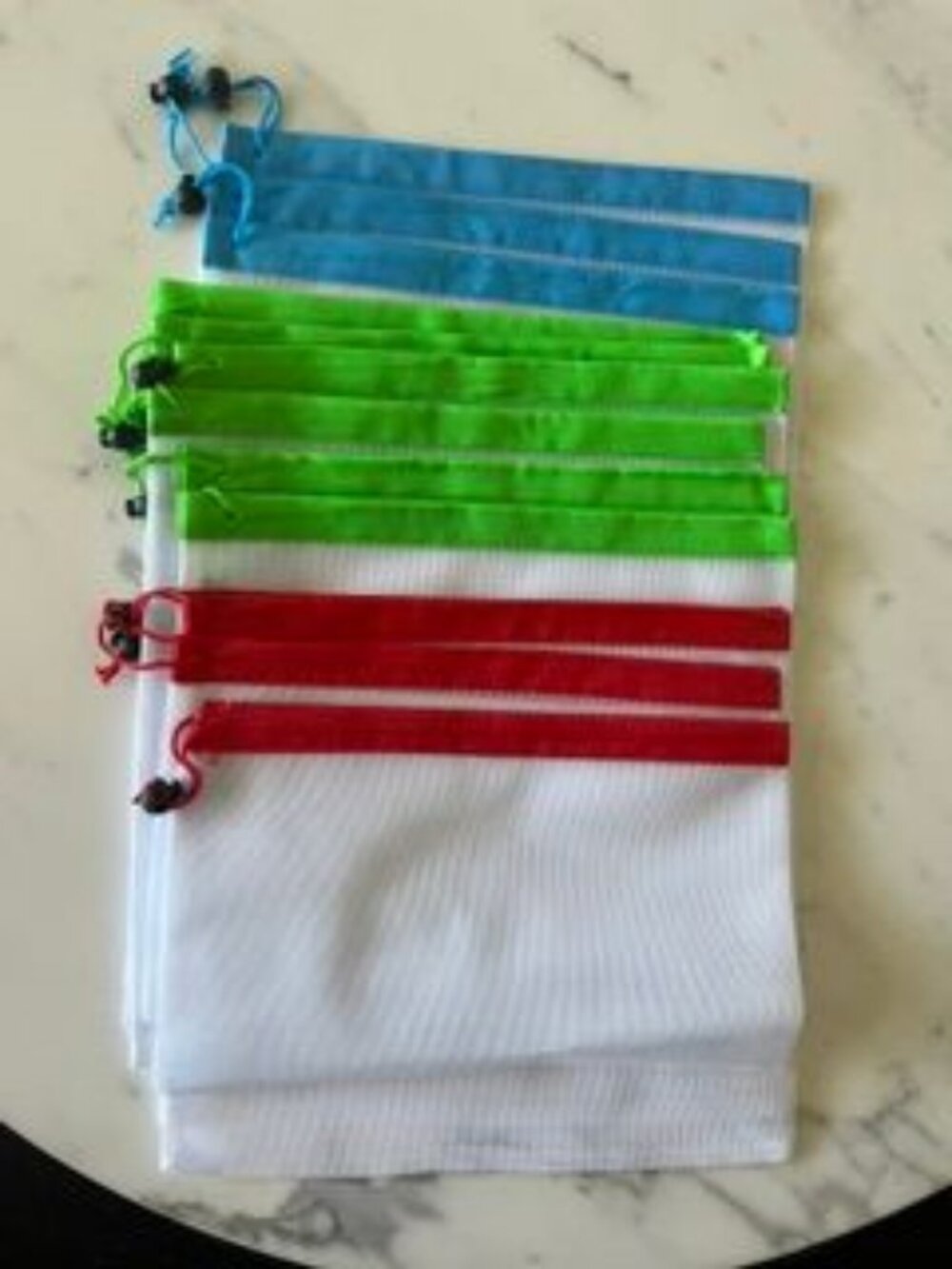 Set of 12 New Reusable Nylon Mesh Produce Bags, 3 Different Sizes